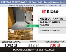 Klose - ZESTAW KRZESEŁ ANNIKA, TK. SAND 